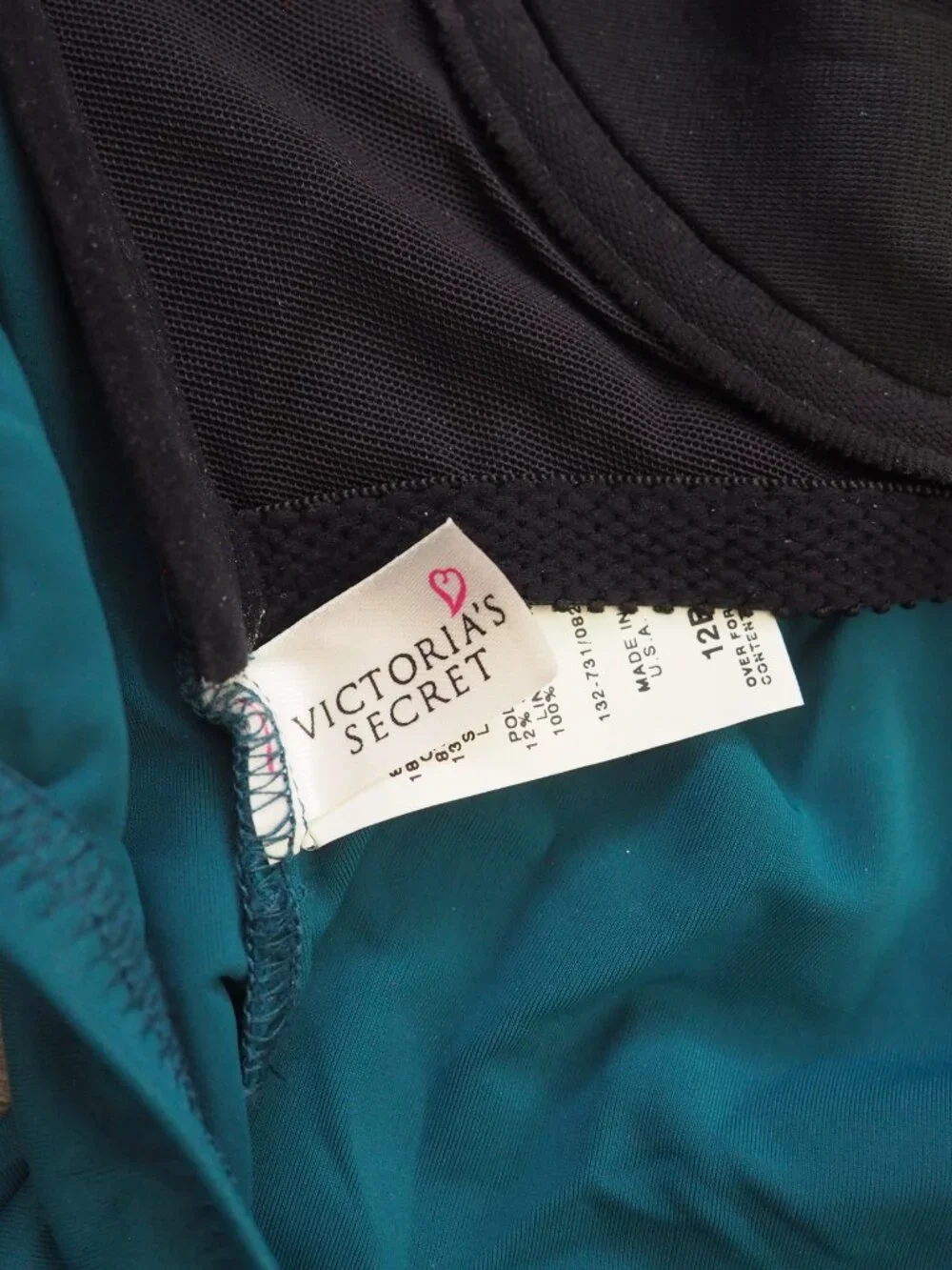 NEW Vintage Victoria’s Secret Teal Underwire One Piece Swimsuit sz 12 B - Picture 8 of 9